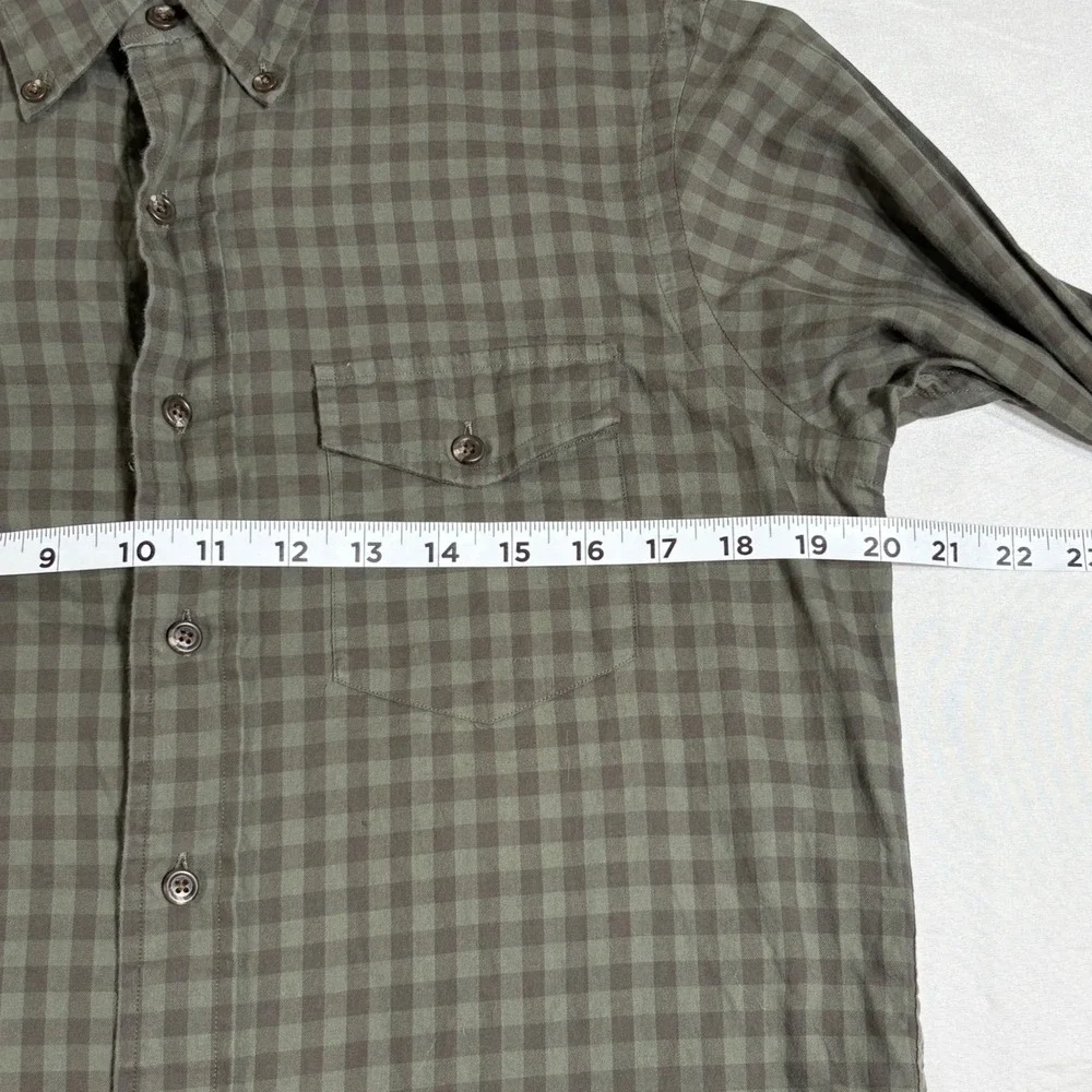 Polo Ralph Lauren Button Down Shirt Mens Small Olive Green Gingham‎ Check Cotton